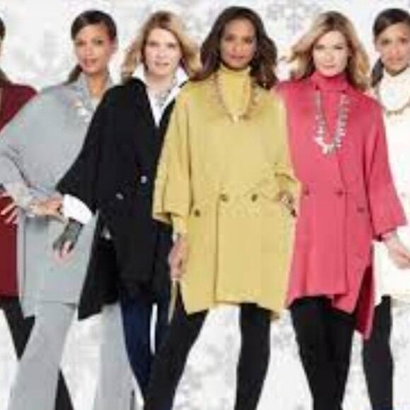 Marla Wynne Wool Blend Knit Drama Kimono LIME Sweater DUSTER SZ L - Picture 5 of 6